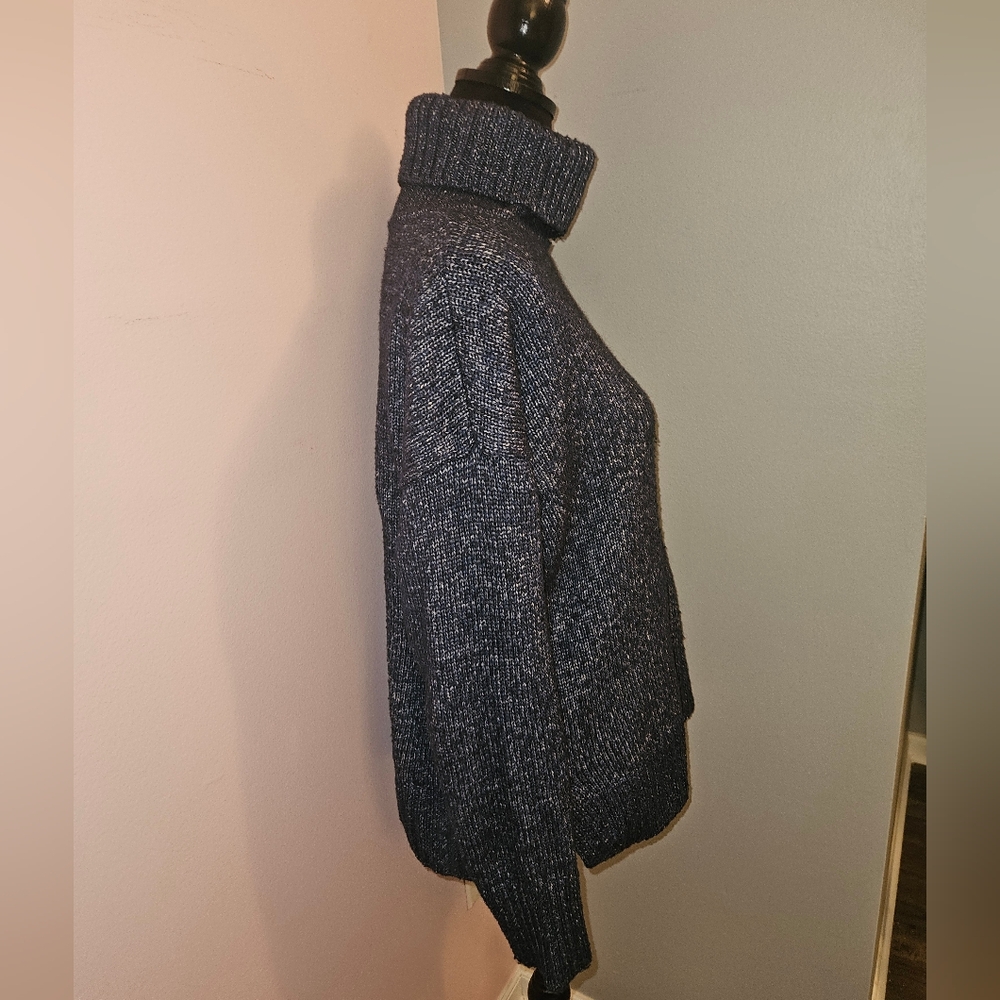Banana Republic Navy Blue Knit Turtleneck Cozy Sweater - Size Large - Picture 3 of 7